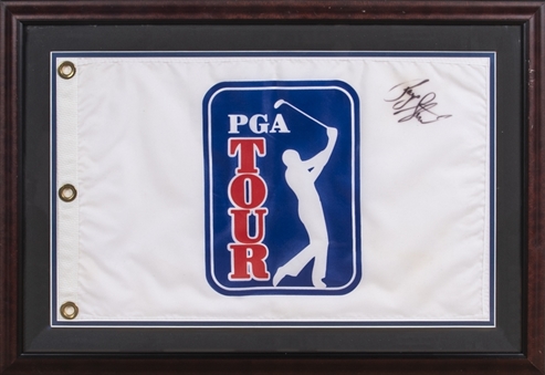 Payne Stewart Signed and Framed PGA Tour Pin Flag (JSA)